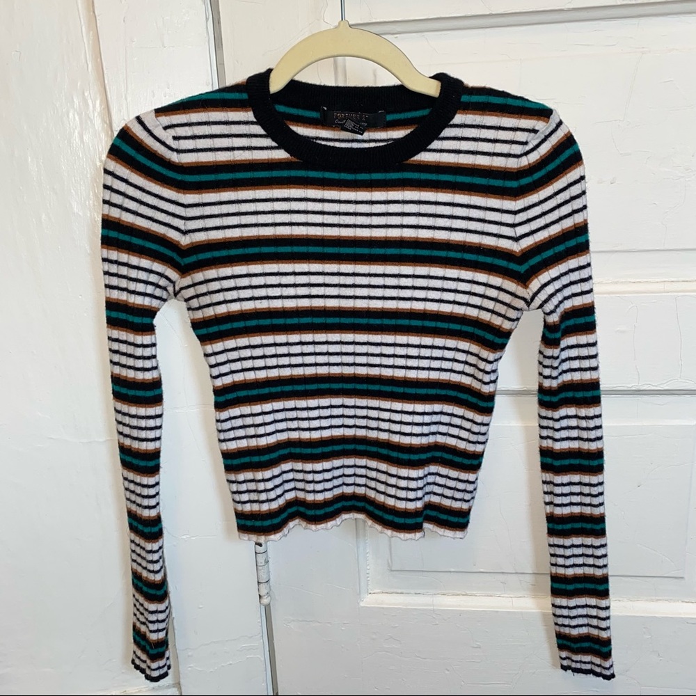 Striped Sweater-Knit Top